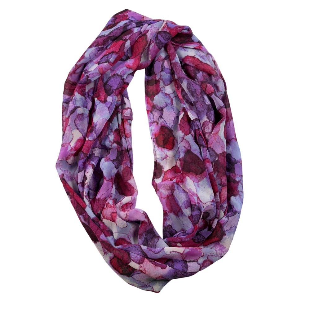 Susan Graver Pink Easy to Wear Scoop Neck 1X Top with Bohemian Infinity‎ Scarf - Picture 3 of 15